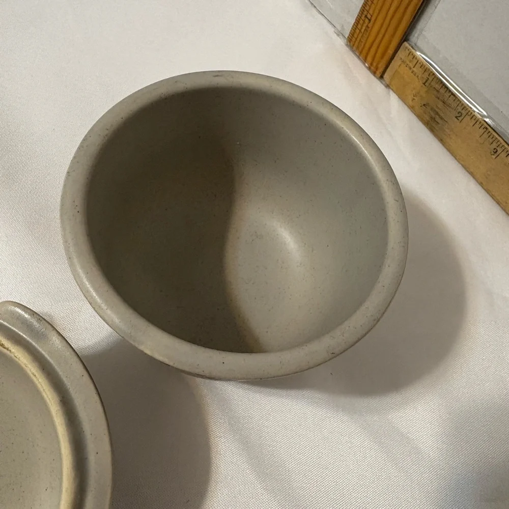 Vintage Pfaltzgraff Folk Art‎ stoneware sugar bowl lid Pottery Gray Blue